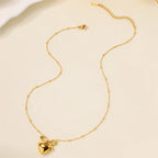 Stainless Steel Non Tarnish Bow Heart Design Necklace