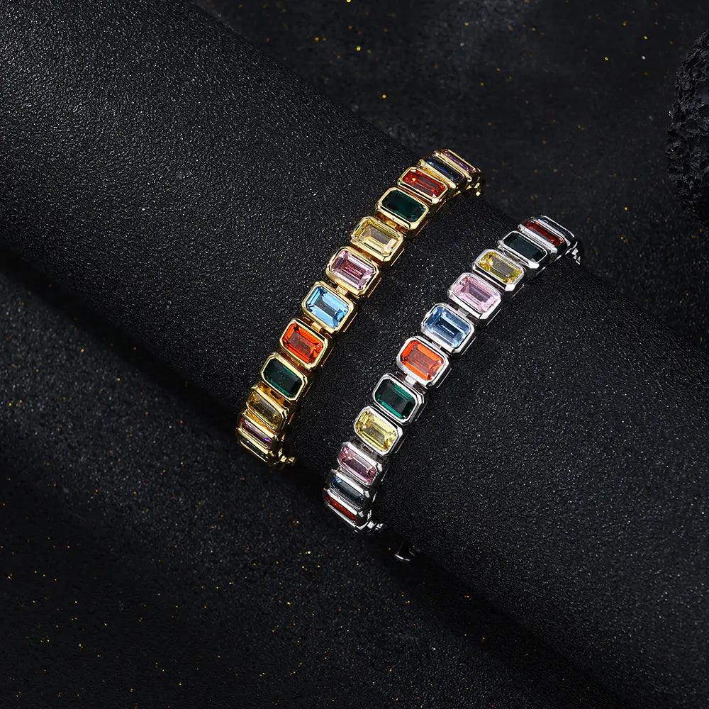 2025 Colorful cz baguette bracelet