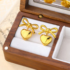 Fashion Gold Plated Glossy round Square Stud Earrings