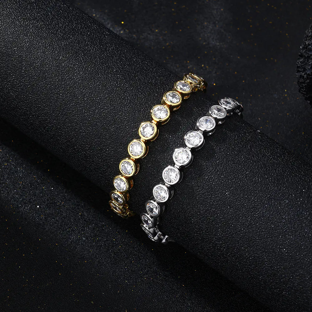Round Bezel Setting Tennis Bracelet