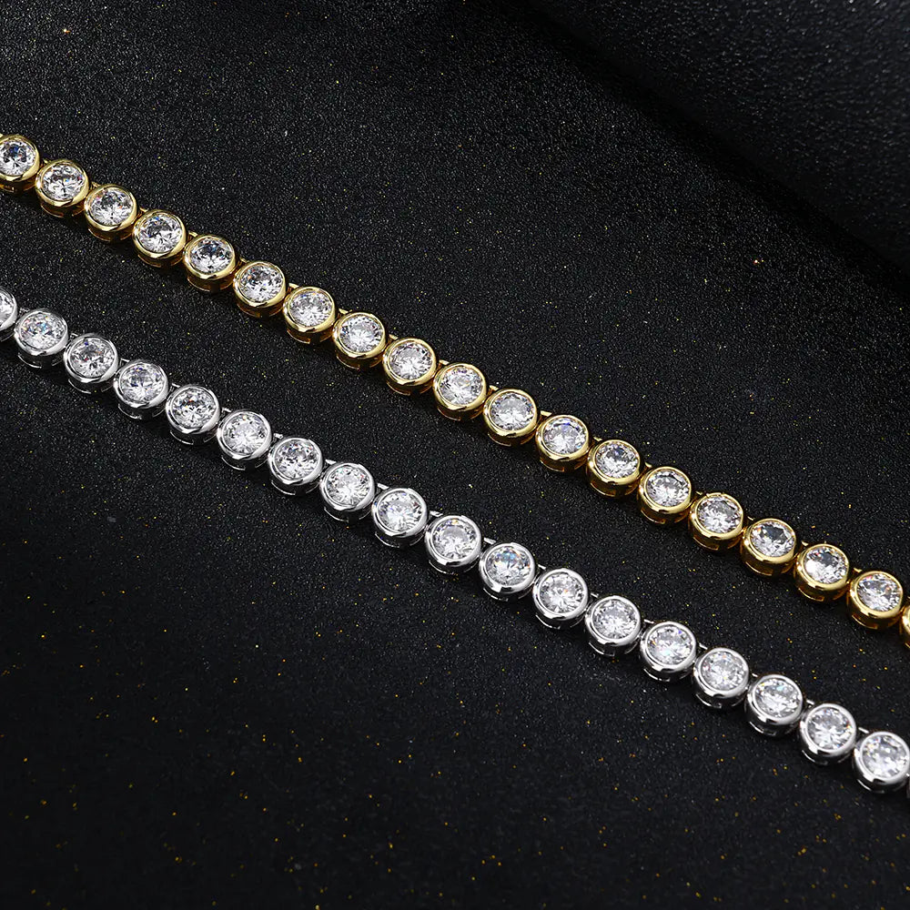 Round Bezel Setting Tennis Chain