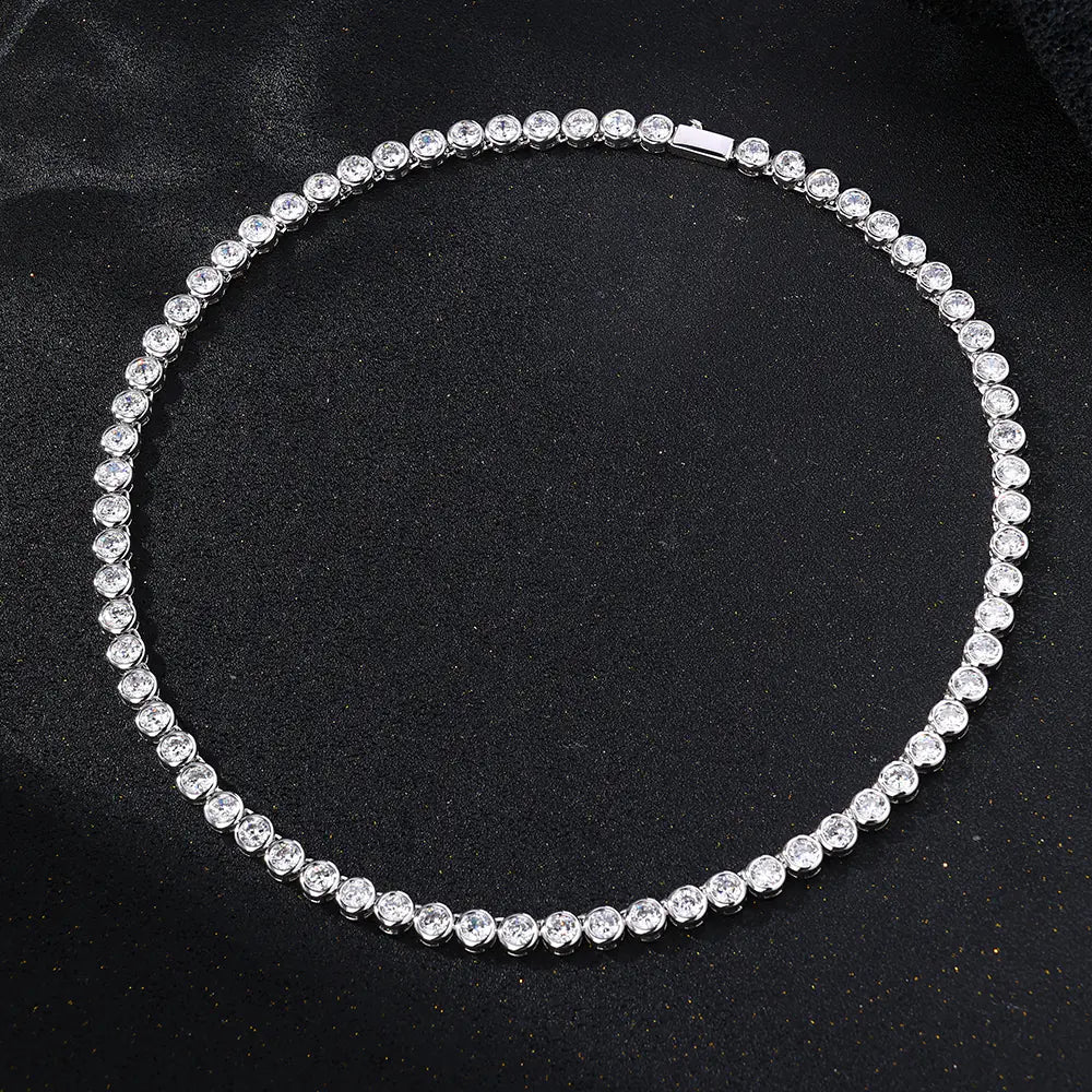 Round Bezel Setting Tennis Chain