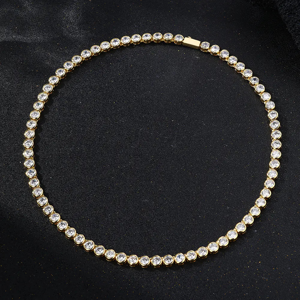 Round Bezel Setting Tennis Chain