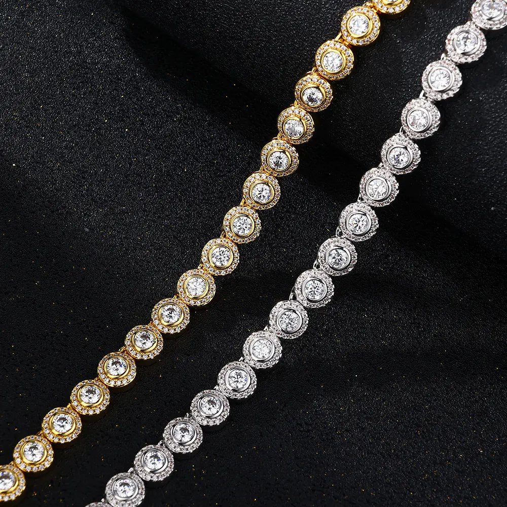 Cluster Bezel Setting Tennis Necklace