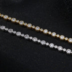 Round Alternating Bezel-Set Tennis Chain