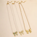 Stainless Steel Glossy Bow Design Necklace