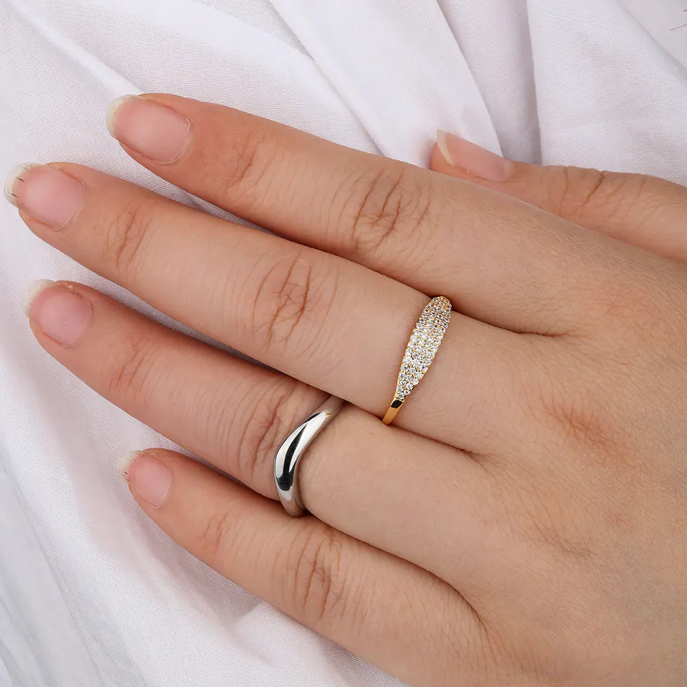 Plain Sterling 925 Silver Adjustable Gold Rings