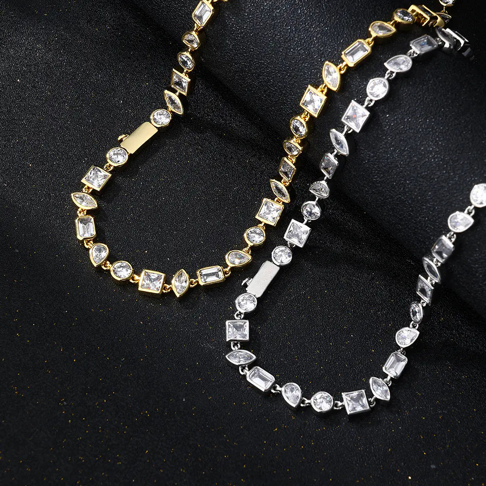 Shaped Burishied Setting Tennis Chain