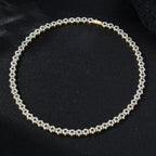 Green Round CZ Flower Tennis Necklace
