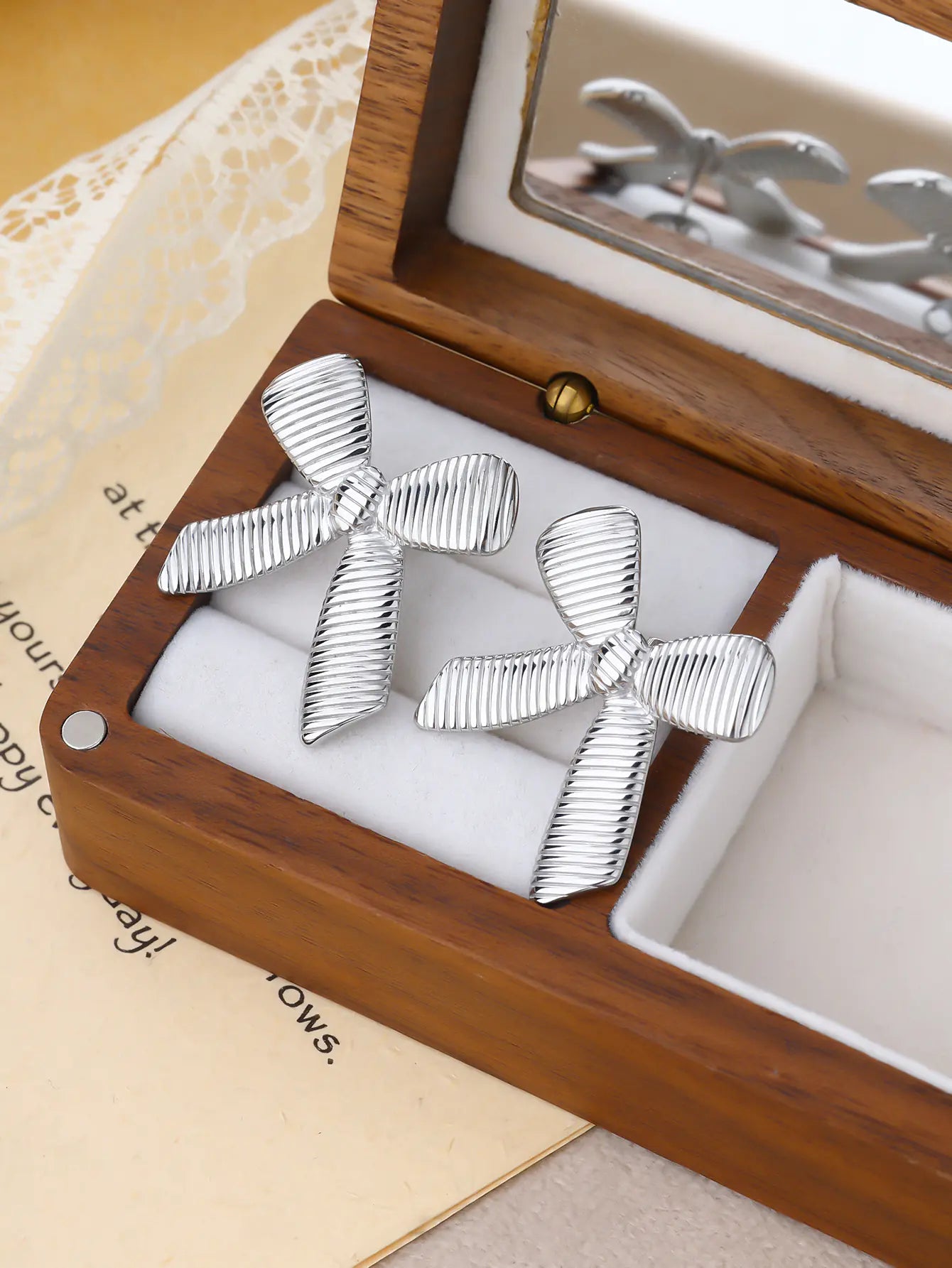 Hot Sale Stainless Steel Bow Stud Earrings