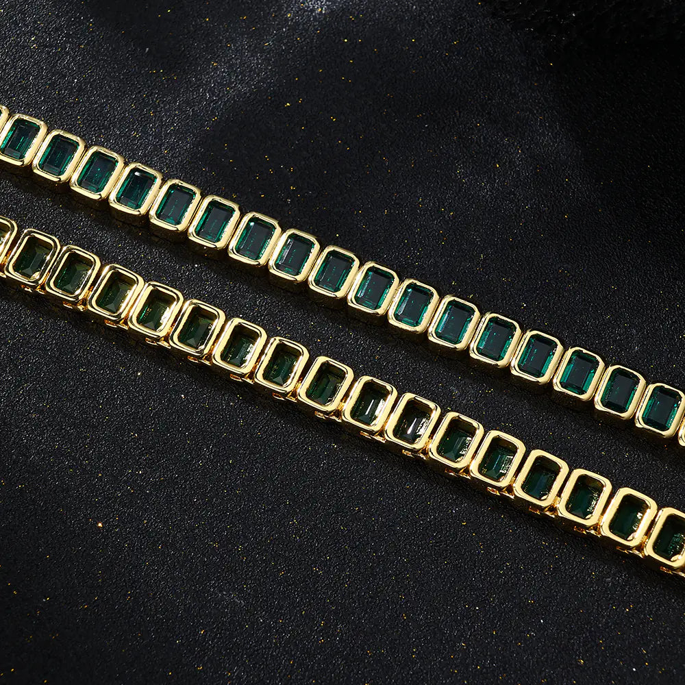 Colorful Rectangular Tennis Chain