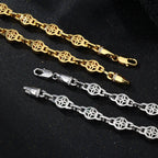 Trendy 9mm Brass Round Green CZ Chain Necklace