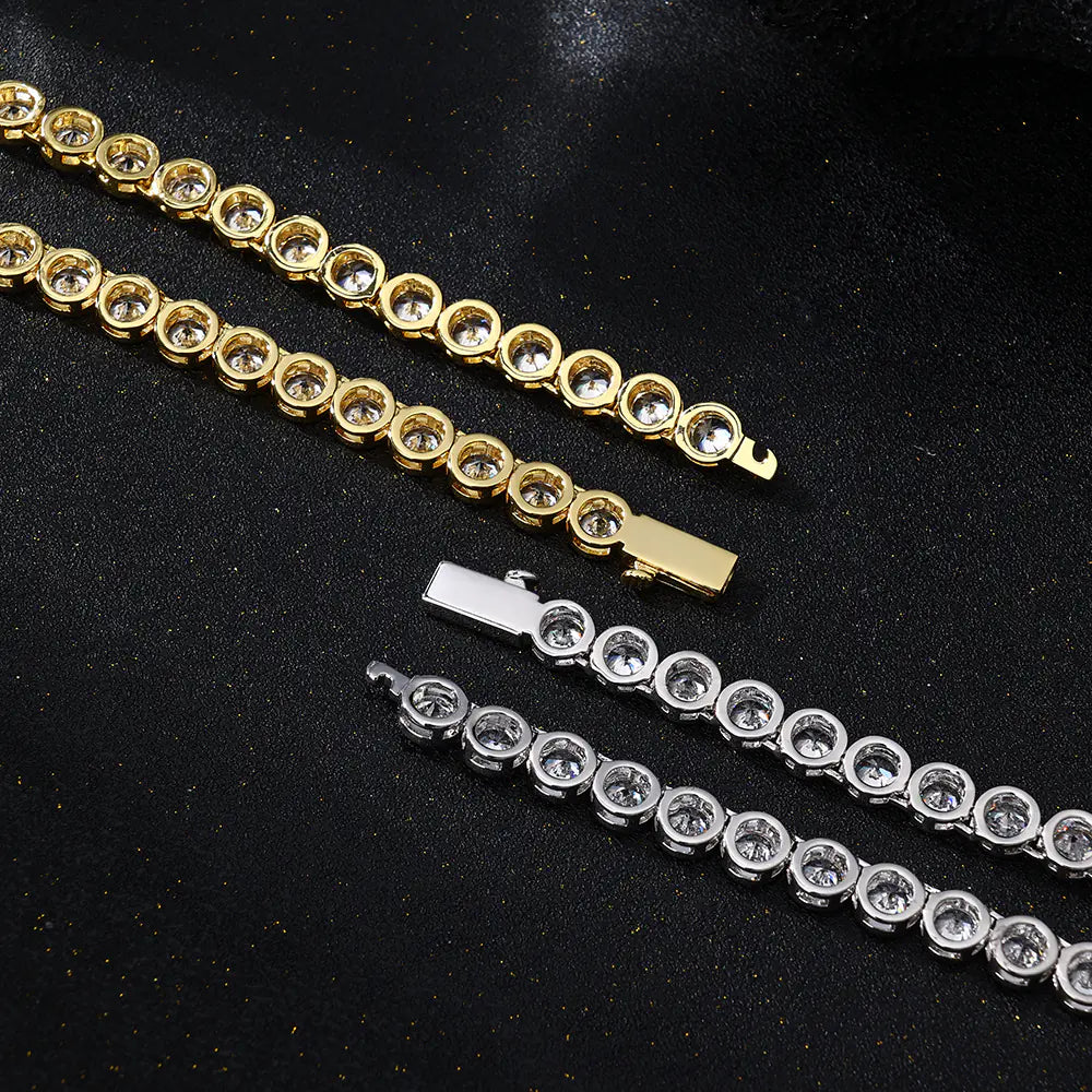 Round Bezel Setting Tennis Bracelet