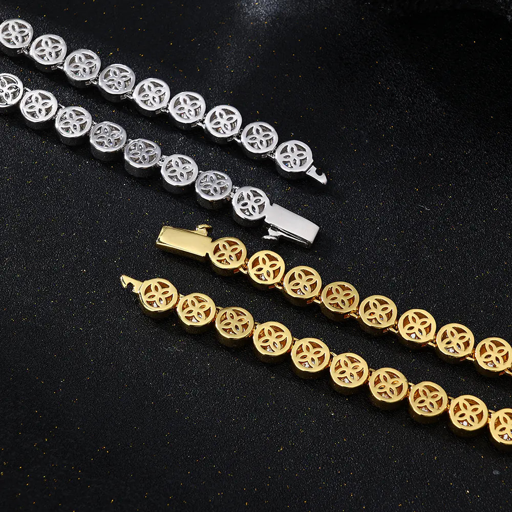 Cluster Bezel Setting Tennis Necklace