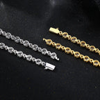 Round Alternating Bezel-Set Tennis Chain