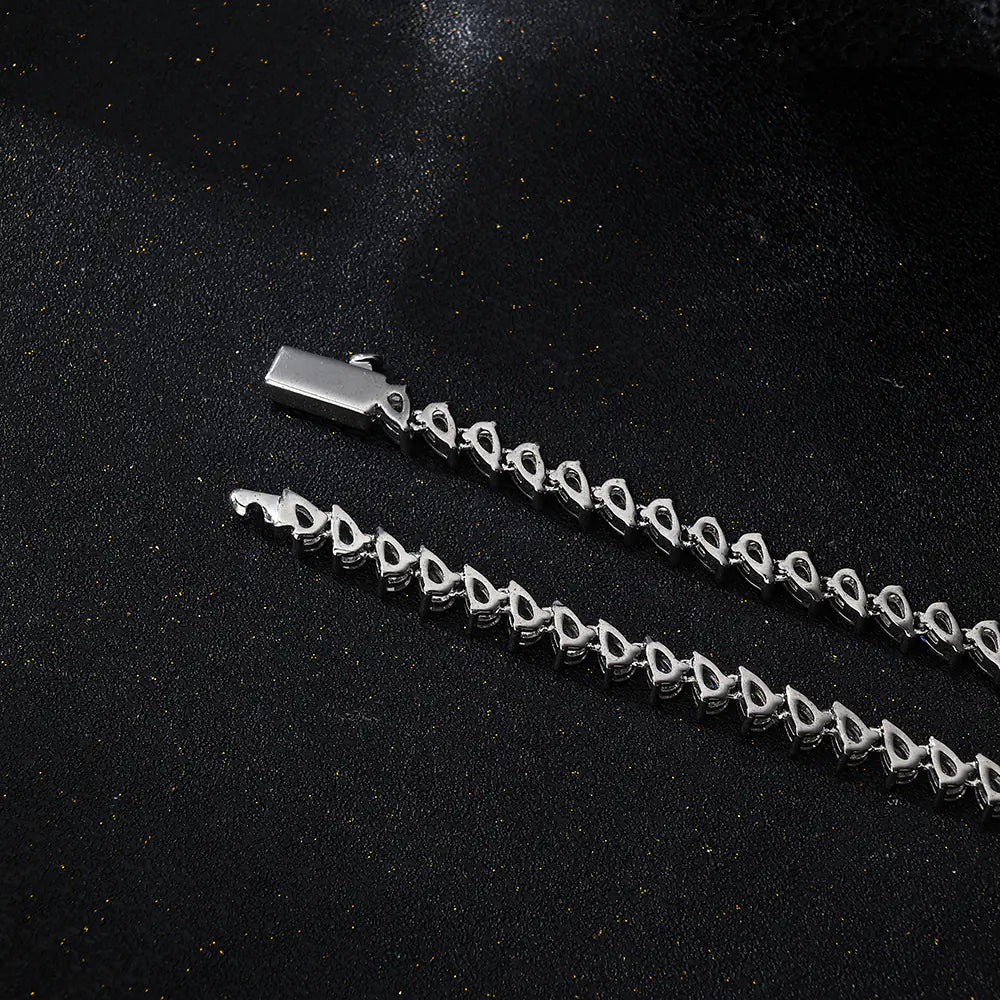 5mm Slanted Waterdrop Tennis Chain Necklace