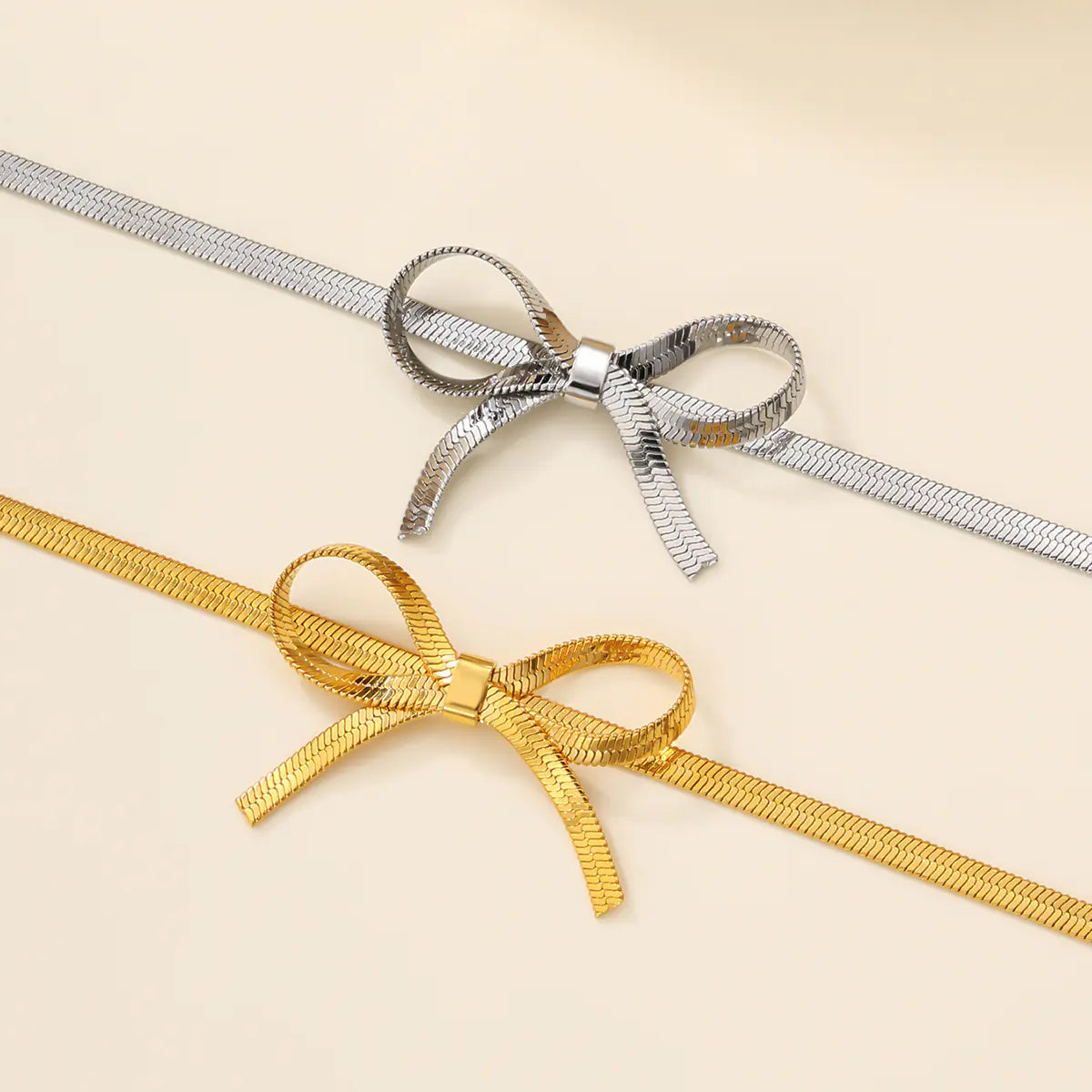 Stainless Steel Snake Butterfly Bow Ajustable Ankle