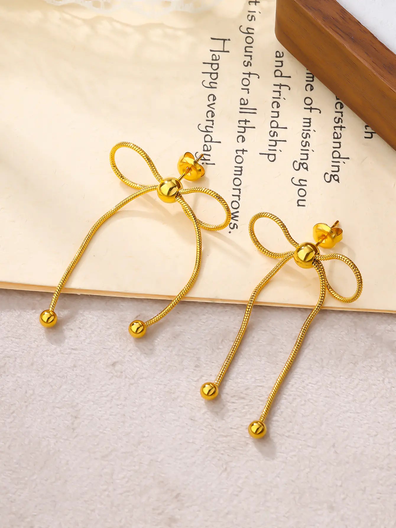 Stainless Steel Bow Knot Earrings Fashionable Gift