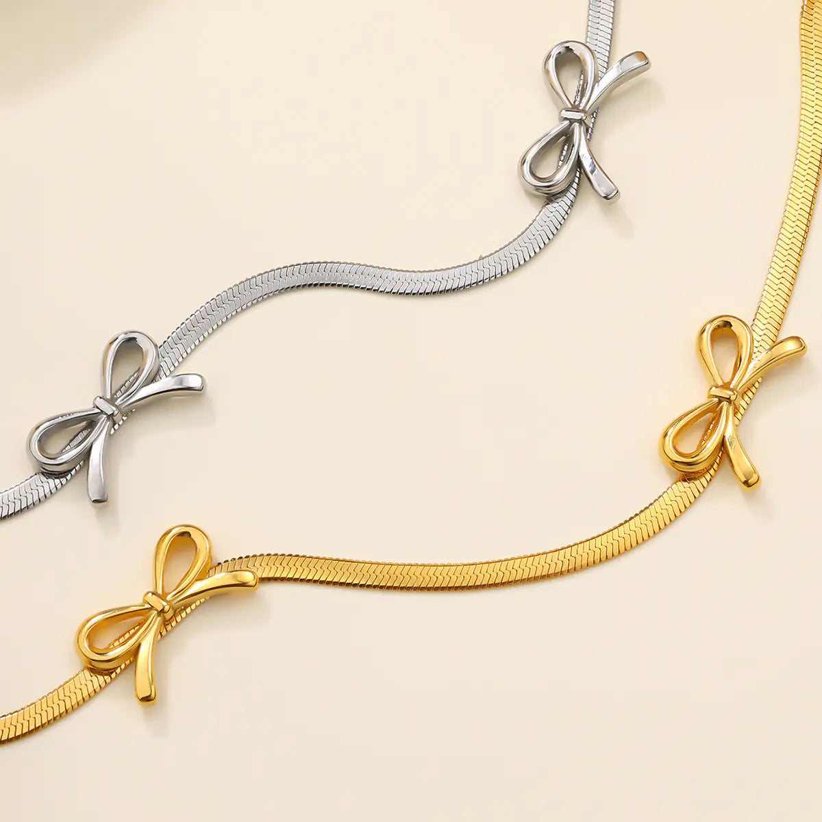 316L Stainless Steel Butterfly Bow Necklaces