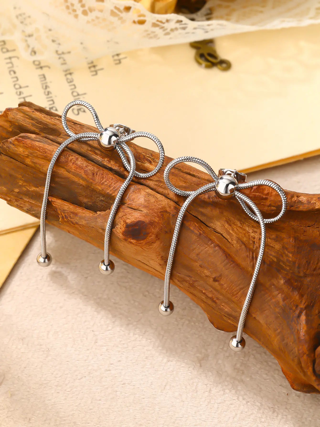 Stainless Steel Bow Knot Earrings Fashionable Gift