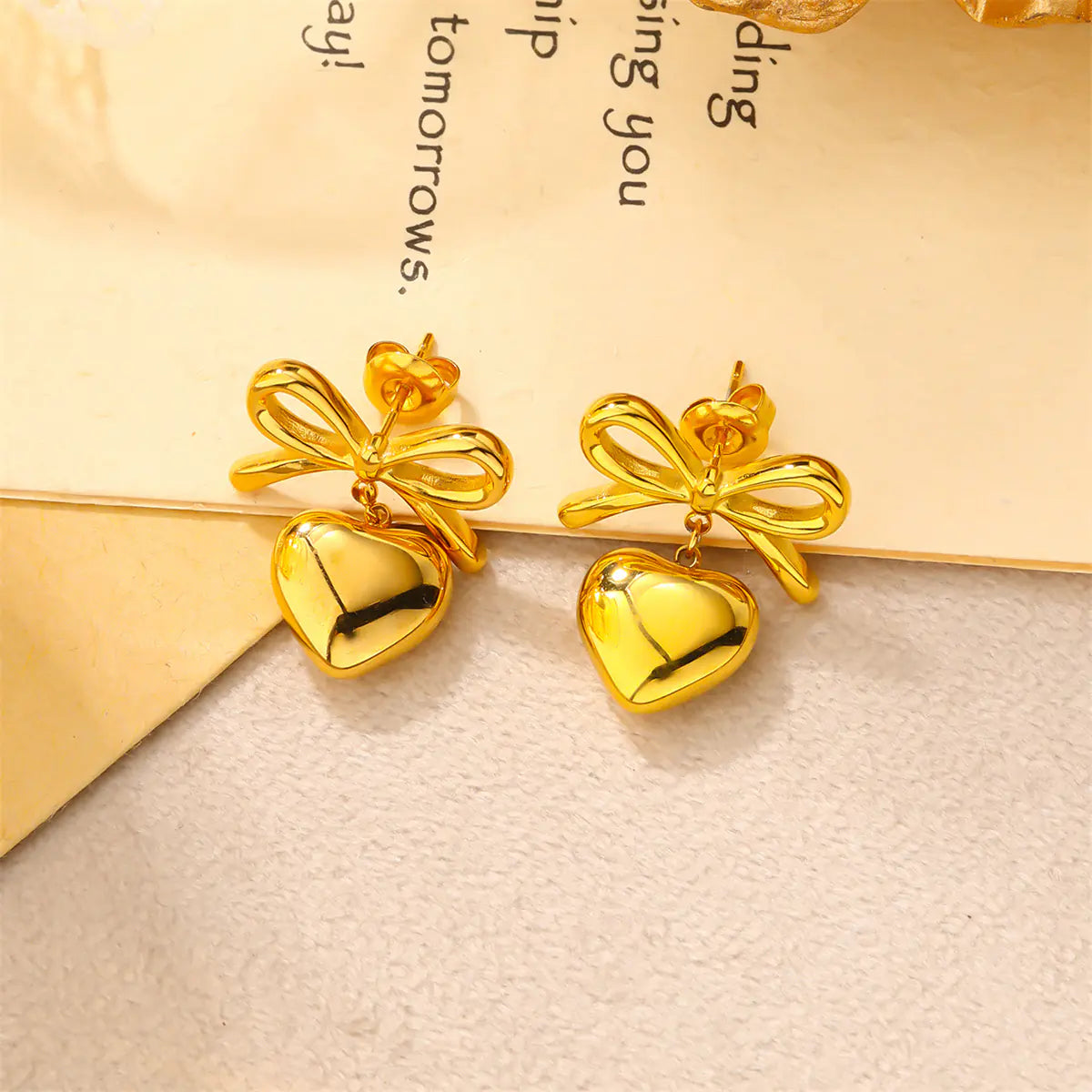 Fashion Gold Plated Glossy round Square Stud Earrings