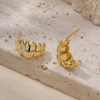 Gold Plated Brass Beaded Stud Earrings