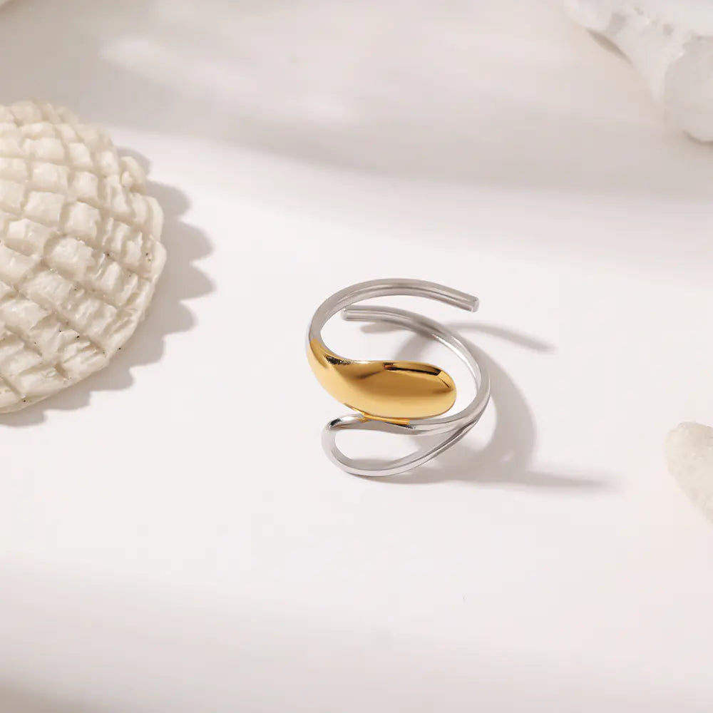 Non Tarnish Double Color Stainless Steel Ring