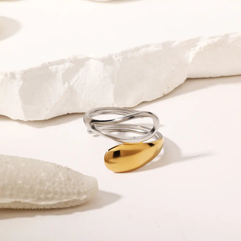 Non Tarnish Double Color Stainless Steel Ring