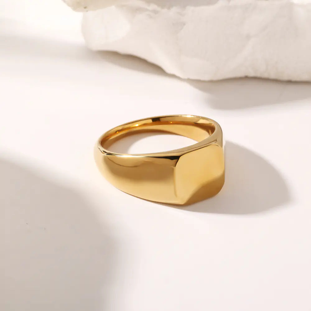 Double Color Plated Stainless Steel Polish Ring