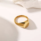18k Gold-plated Stainless Steel Circle Plain Rings