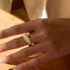 Stainless Steel Big Small Circle Gold Plated Ring