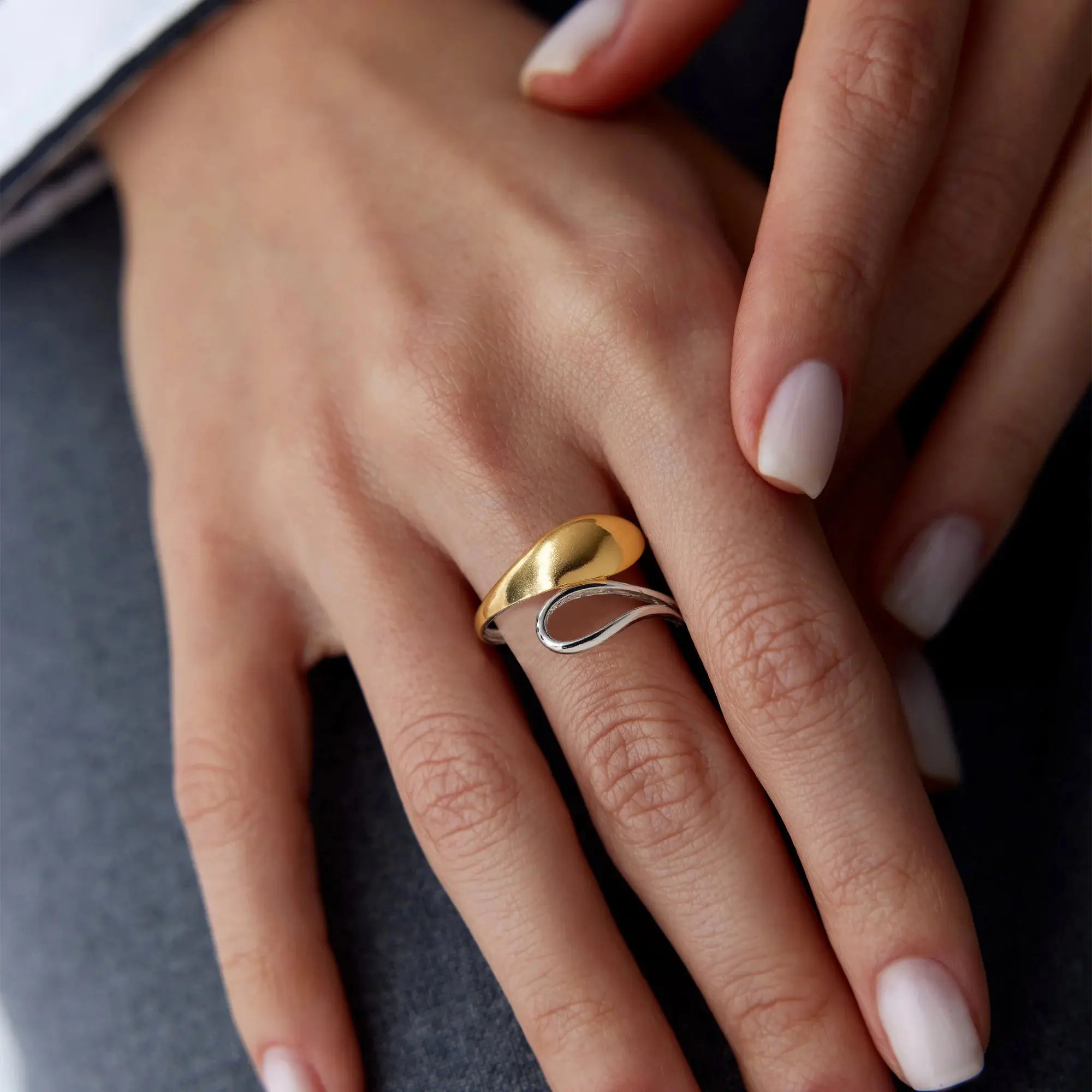 Non Tarnish Double Color Stainless Steel Ring