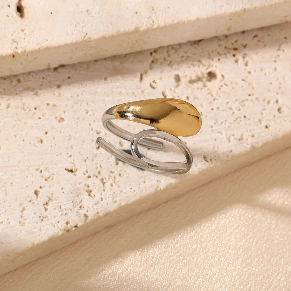 Non Tarnish Double Color Stainless Steel Ring