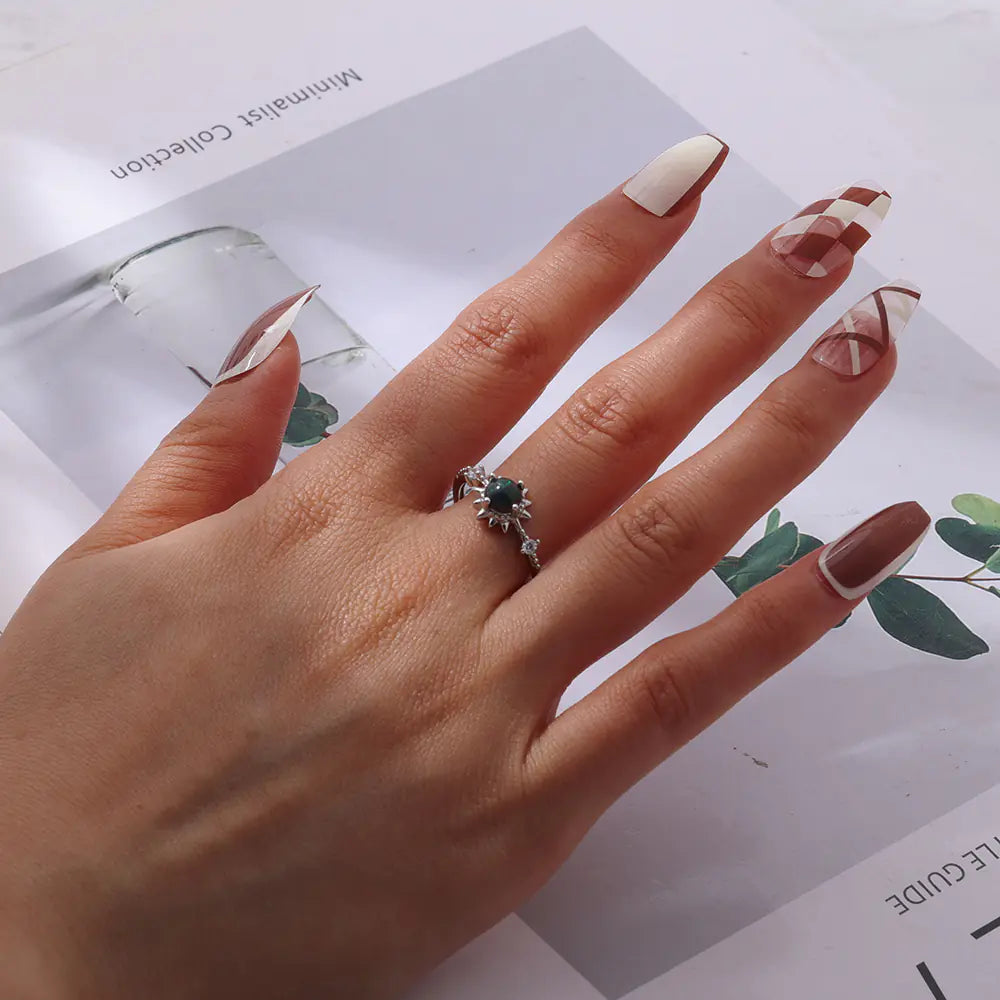 Luxury Dainty Adjustable 925 Silver Opal Ring