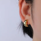 Gold Plated Brass Beaded Stud Earrings