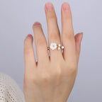 Hot Stainless Steel Flower Adjustable Ring
