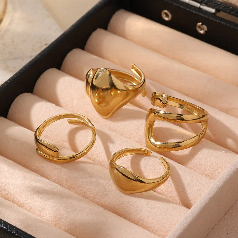 Non Tarnish Double Circle Stainless Steel Ring