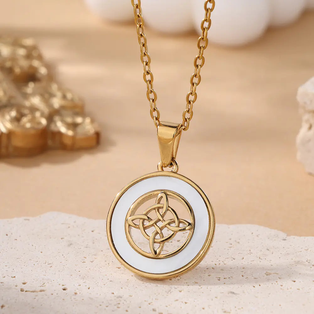 Stainless Steel Hollow Circle Pendant Necklace