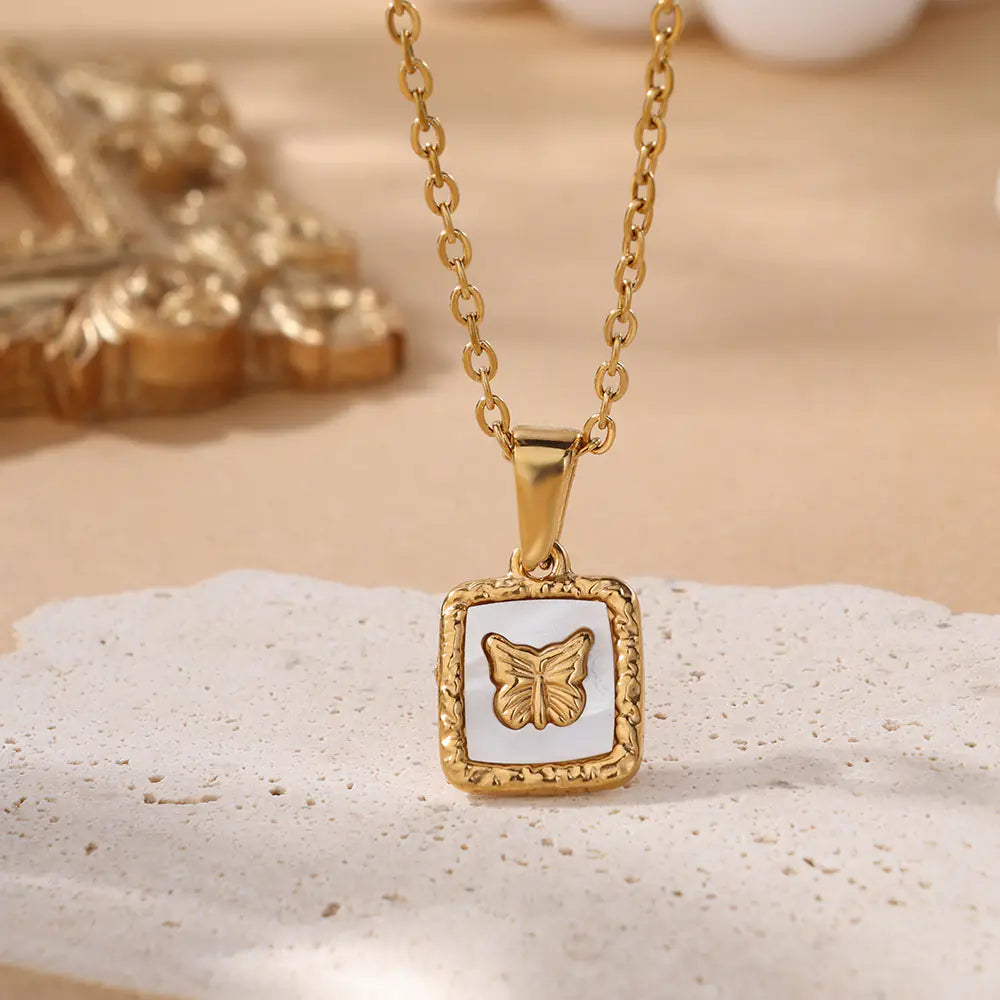 Wholesale Vintage Butterfly Pendant Necklace Square