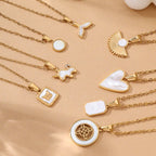 Stainless Steel Sector CZ Pendant Necklace