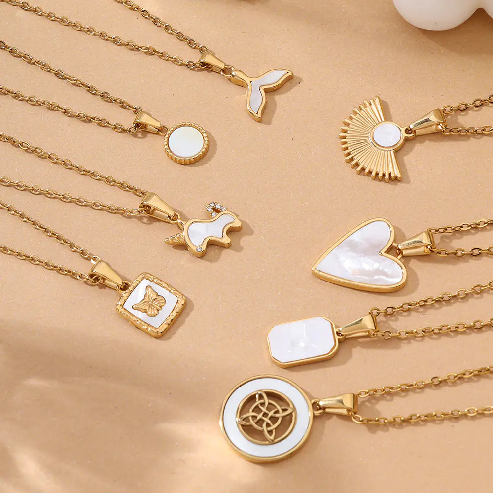 Stainless Steel Sector CZ Pendant Necklace