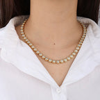 Cluster Bezel Setting Tennis Necklace