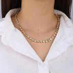 Shaped Burishied Setting Tennis Chain