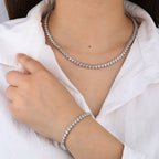 5mm Slanted Waterdrop Tennis Chain Necklace
