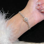 6.5mm Star Moon 925 Silver Moissanite Bracelet