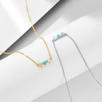Colored Opal S925 Sterling Silver Chain Necklace