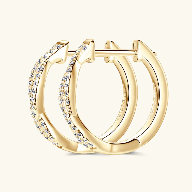 Fashion S925 Silver Moissanite Hoop Earrings
