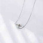 925 Sterling Silver Heart CZ Chain Necklace