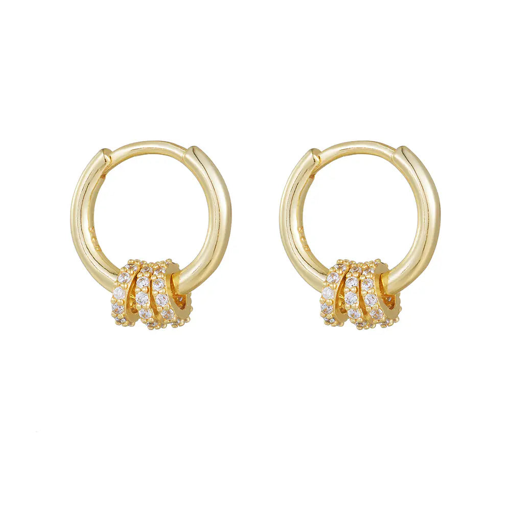 Light Luxury 925 Silver CZ Hoop Earrings