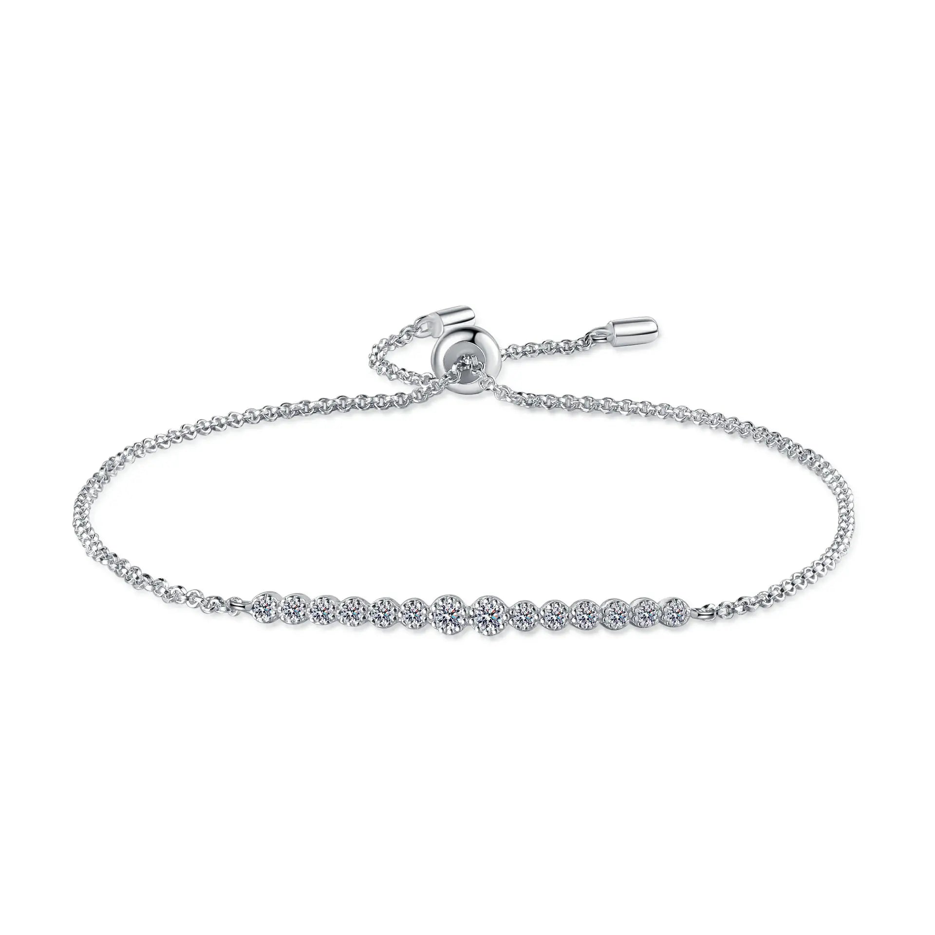 New Simple S925 Sterling Silver Moissanite Bracelet